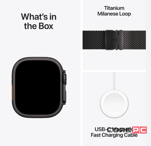 Apple Watch Ultra 2 (2024) 49mm Black Titanium Case with Black Titanium Milanese Loop (S)