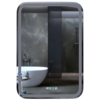 Зеркало MIXLINE Мальта-3 550х800 (ШВ) сенсорный выключатель, часы внешней настройки + подогрев