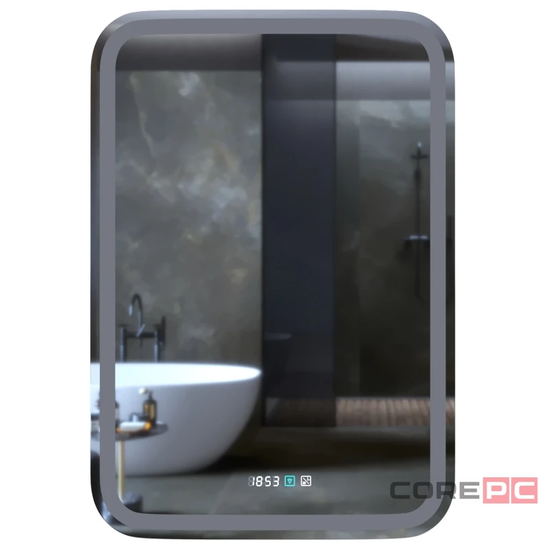 Зеркало MIXLINE Мальта-3 550х800 (ШВ) сенсорный выключатель, часы внешней настройки + подогрев