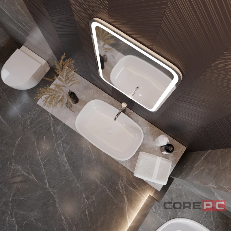 Зеркало MIXLINE Мальта-3 550х800 (ШВ) сенсорный выключатель, часы внешней настройки + подогрев
