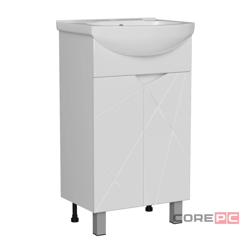 Тумба для ванной Грани-50 2 створки  под раковину Элеганс-50 (Rosa) (ПВХ)