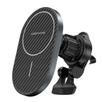 Держатель c беспроводной зарядкой на торпеду/воздуховод Keephone Seanova carbon