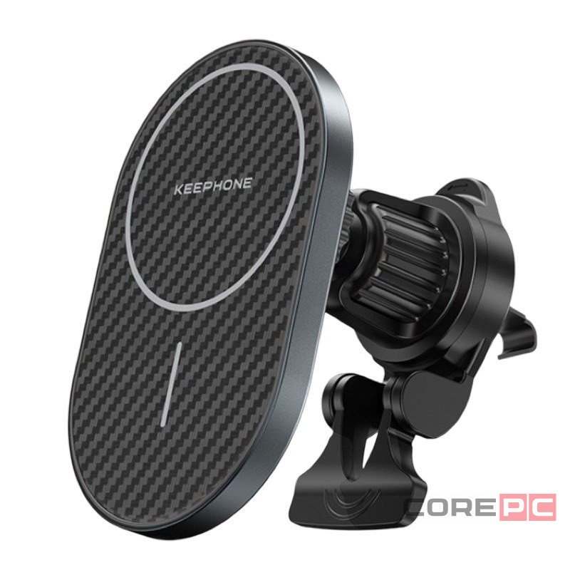 Держатель c беспроводной зарядкой на торпеду/воздуховод Keephone Seanova carbon