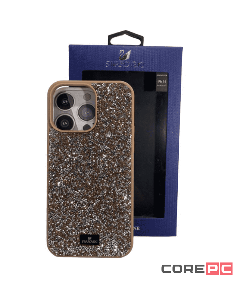 Накладка для i-Phone 14 Pro Max 6.7 Swarovski розовое золото