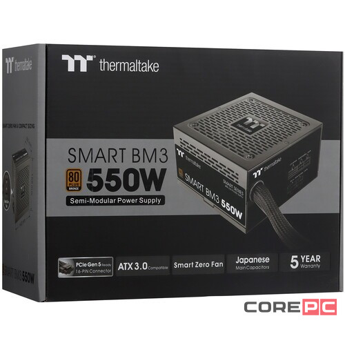 Блок питания Thermaltake 550W Smart BM3 0550 (PS-SPD-0550MNFABE-3) 16 Pin (PCIe 5.0 Connector Cable Details)
