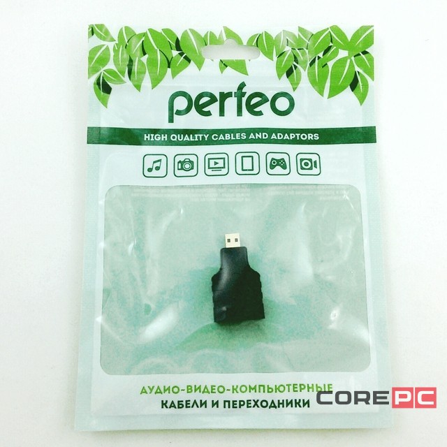 Переходник microHDMI (папа) - HDMI (мама) Perfeo (A7003)