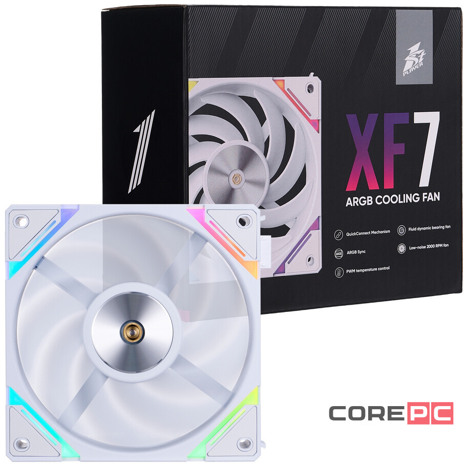 Комплект вентиляторов для корпуса 1STPLAYER XF7 ARGB White (XF7-WH-3IN1)