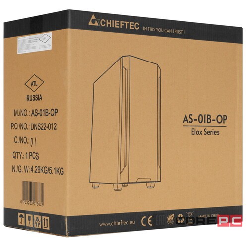 Компьютерный корпус Chieftec ELOX Black (AS-01B-OP)