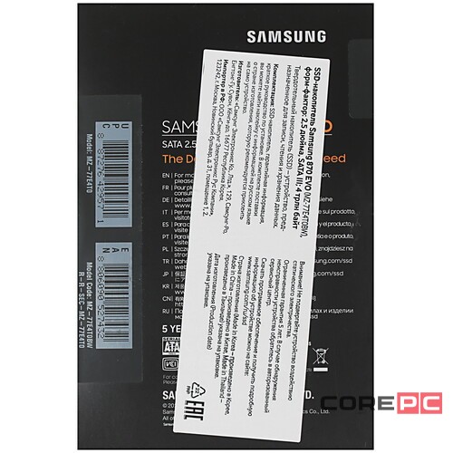 Твердотельный накопитель Samsung 4000 Gb 870 EVO MZ-77E4T0BW