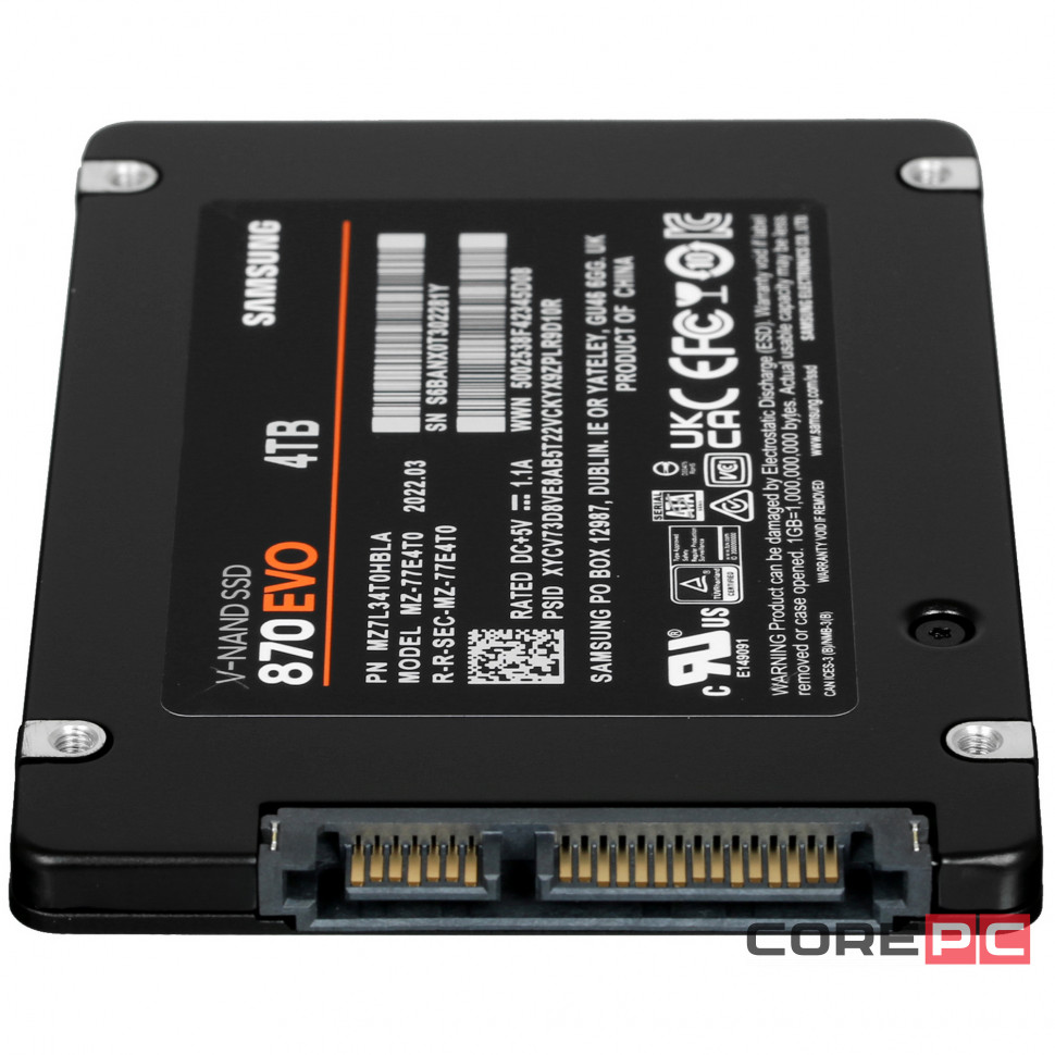 Твердотельный накопитель Samsung 4000 Gb 870 EVO MZ-77E4T0BW
