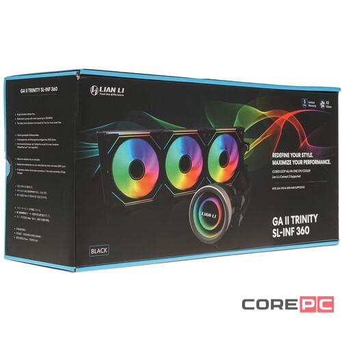 Система жидкостного охлаждения для процессора Lian Li GALAHAD II Trinity 360 SL-INF ARGB Black (GA2T36INB) (G89.GA2T36INB.R0) PWM