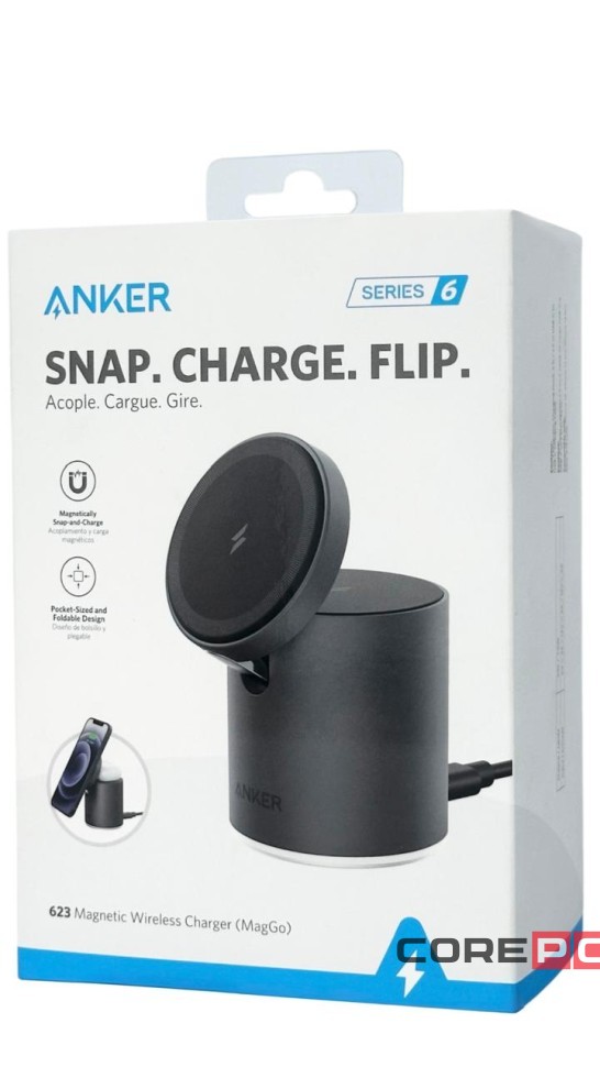 Беспроводное зарядное устройство Anker 623 Magnetic Wireless Charger 15W черное