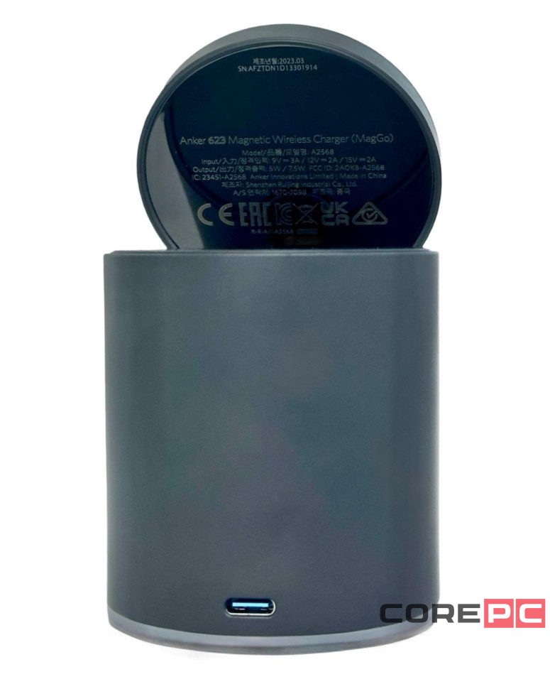 Беспроводное зарядное устройство Anker 623 Magnetic Wireless Charger 15W черное