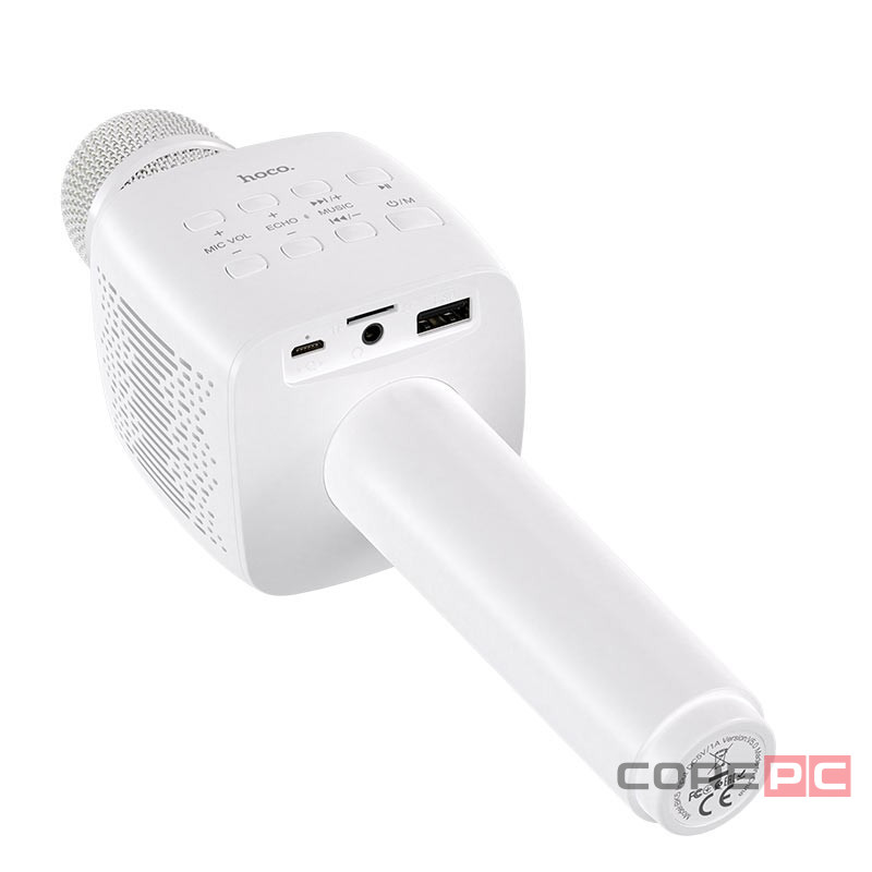 Микрофон для караоке Hoco BK5 BT5.0/1200mAh/6ч/5Вт белый