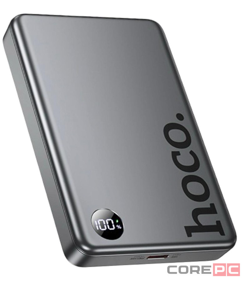 Powerbank с беспроводной зарядкой MagSafe Hoco Q34 10000mAh 1USB-C 20W серебристый