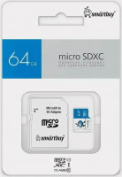micro SDXC карта памяти Smartbuy 64GB Class 10 UHS-I (с адаптером SD)
