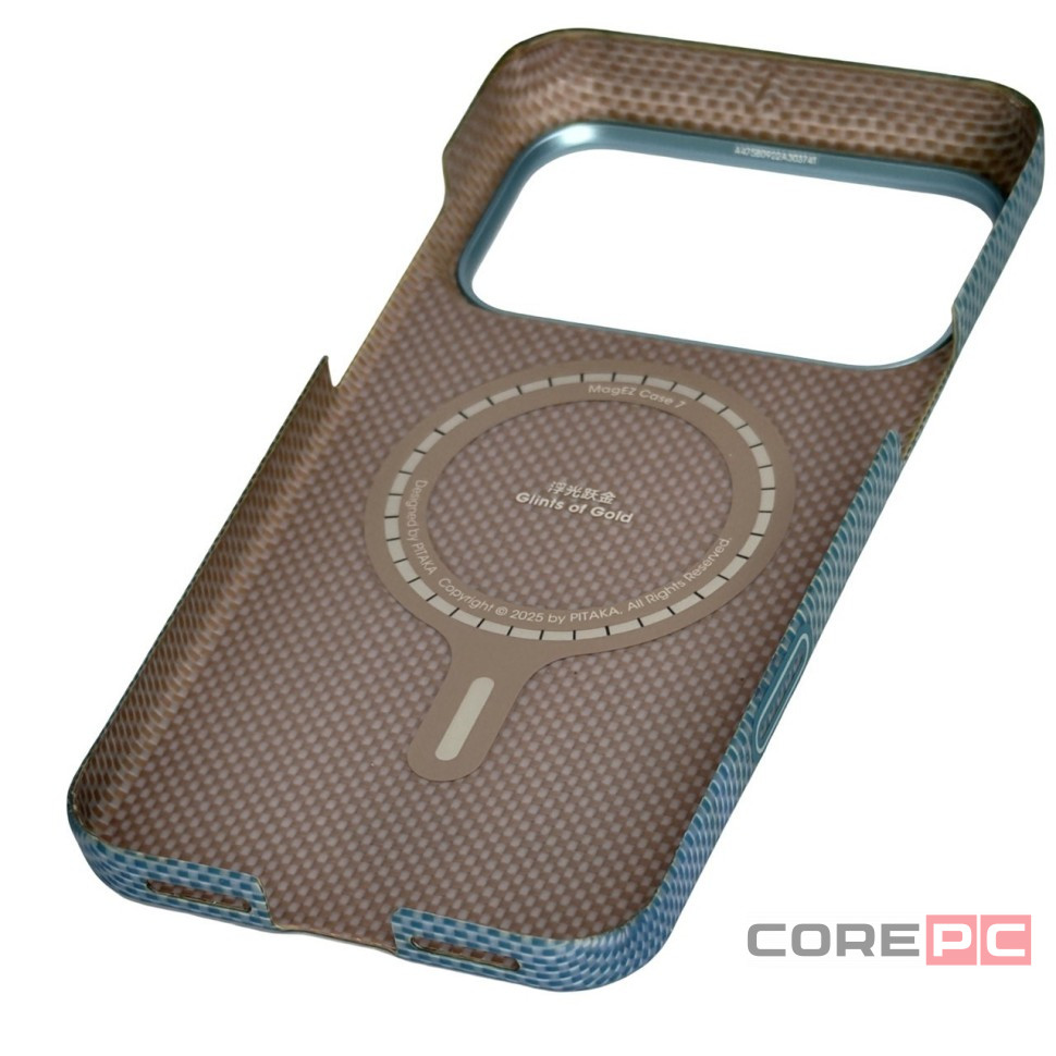 Накладка для i-Phone 17 Pro Max Pitaka Glints of Gold (lucid Blue) Protective Case голубой