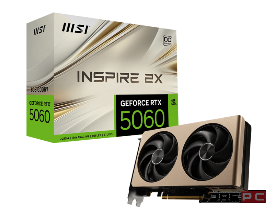 Видеокарта MSI (RTX 5060 8G INSPIRE 2X) GeForce RTX 5060 INSPIRE 2X 8GB