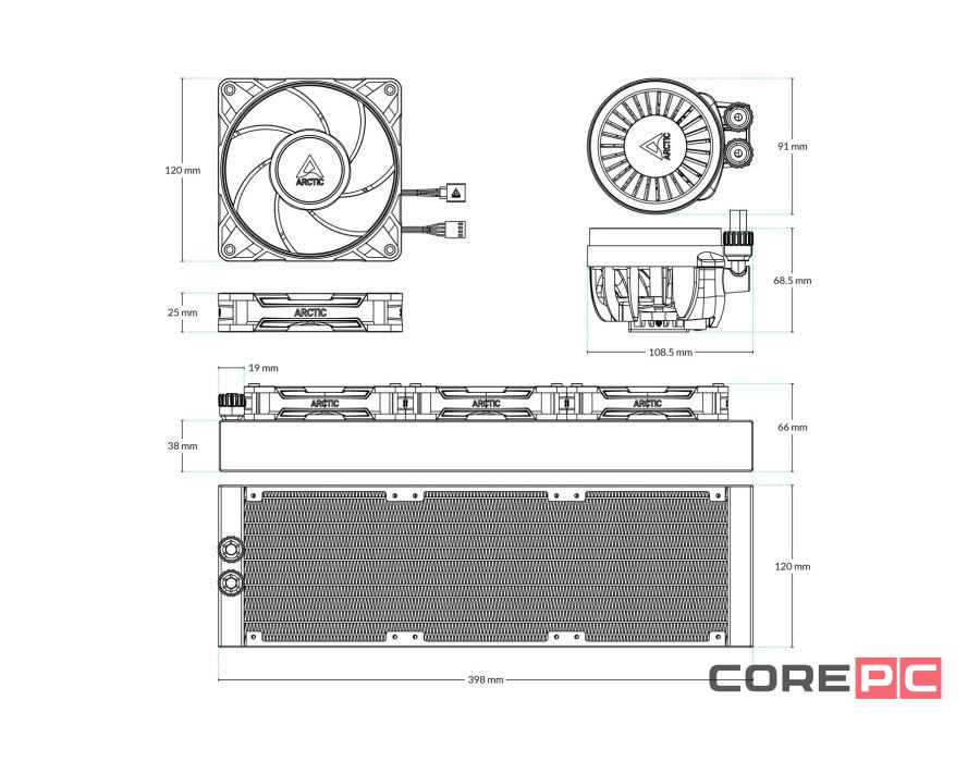 Система жидкостного охлаждения для процессора Arctic Cooling Liquid Freezer III Pro 360 ARGB White (ACFRE00188A)