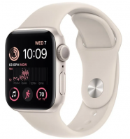 Apple Watch SE Gen 2 40mm Starlight Aluminum Case with Starlight Sport Band (S/M)