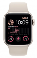 Apple Watch SE Gen 2 40mm Starlight Aluminum Case with Starlight Sport Band (S/M)