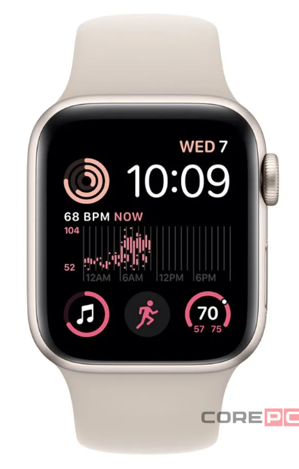 Apple Watch SE Gen 2 40mm Starlight Aluminum Case with Starlight Sport Band (S/M)