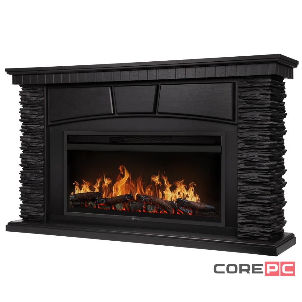 Каминокомплект: Очаг Electrolux EFP/P-3620LS, портал Porto 42/40/36 камень чер. шп. венге