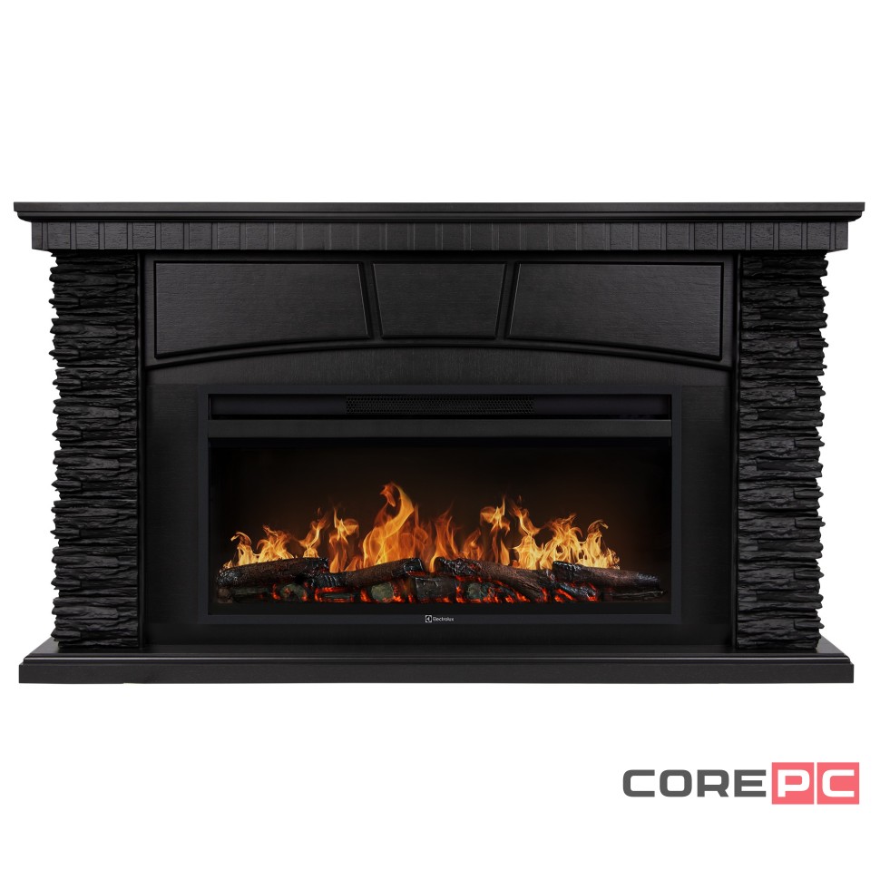 Каминокомплект: Очаг Electrolux EFP/P-3620LS, портал Porto 42/40/36 камень чер. шп. венге