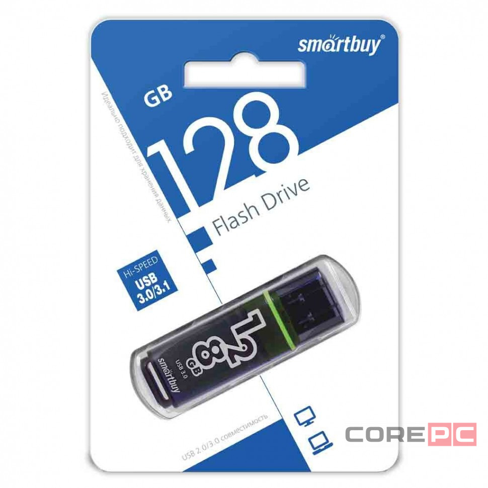 3.0 USB флеш накопитель Smartbuy 128GB Glossy Dark Grey (SB128GBGS-DG)
