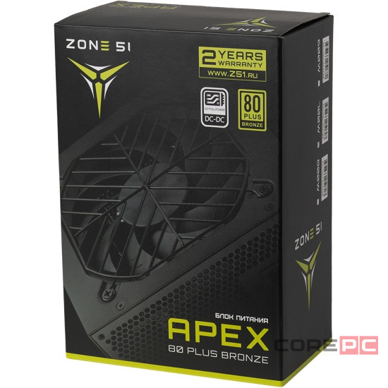Блок питания Zone 51 600W Apex 80Plus Bronze (Z51BRZ600BK)