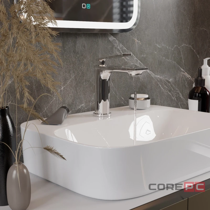 Смеситель для раковины MIXLINE МЛ28-04/ML28-04, рычажное управление, цвет хром