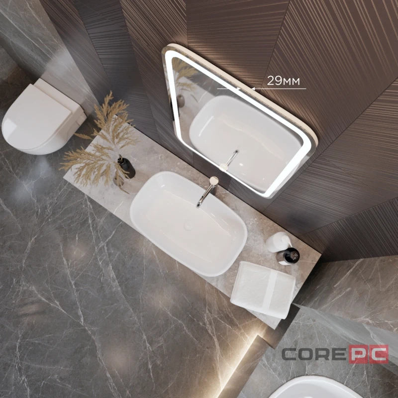 Зеркало MIXLINE Мальта-2 550х800 (ШВ) сенсорный выключатель, светодиодная подсветка + подогрев