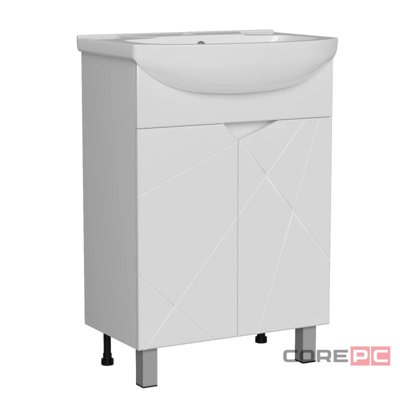 Тумба для ванной Грани-60 2 створки  под раковину Элеганс-60 (Rosa) (ПВХ)