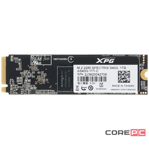 Твердотельный накопитель ADATA 1000 Gb SPECTRIX S40G RGB AS40G-1TT-C XPG
