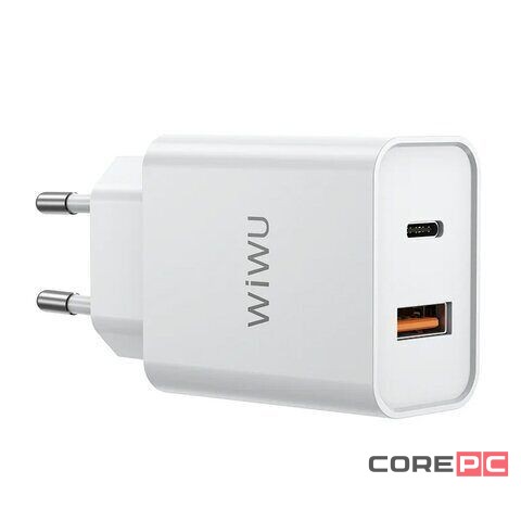 Сетевое зарядное устройство WIWU Quick 20W USB/Type-C + USB/Type-C 1m (Wi-U002) (белый)