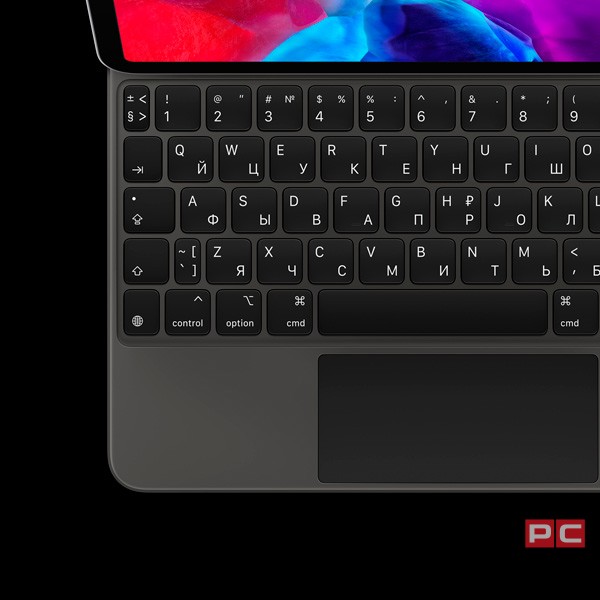 Клавиатура Apple Magic Keyboard with Trackpad для iPad Pro 12.9 (3th and 4th generation) русская (нейлон с подставкой) (черный) (MXQU2)