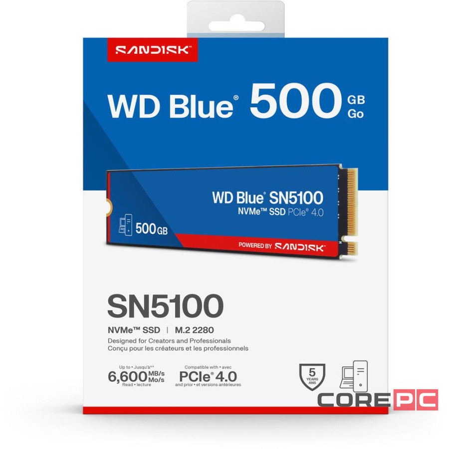 Твердотельный накопитель Western Digital 500 Gb SN510 Blue (WDS500G5B0E)