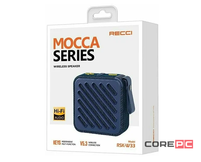 Bluetooth колонка Recci Mocca RSK-W33 синяя