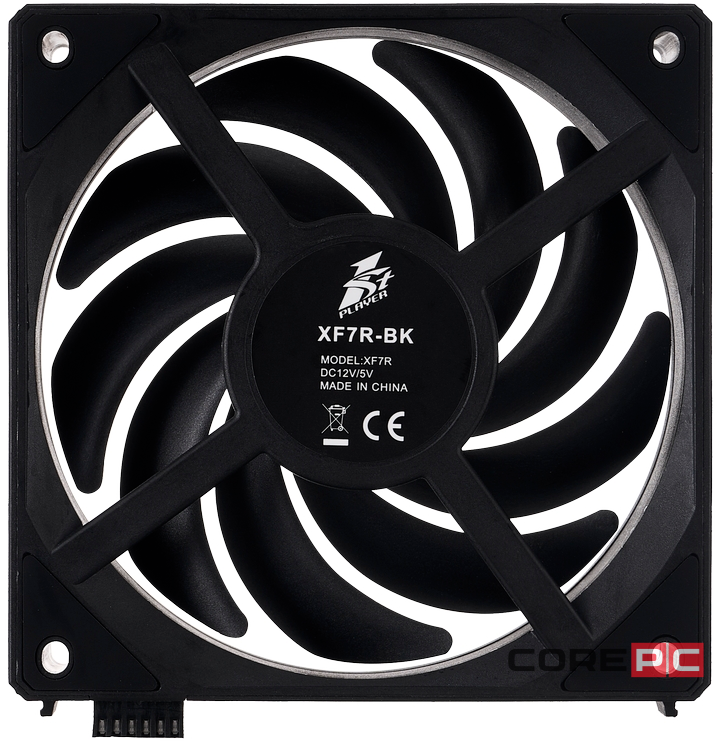 Вентилятор для корпуса 1STPLAYER XF7R Reverse ARGB Black (XF7R-BK-1IN1)
