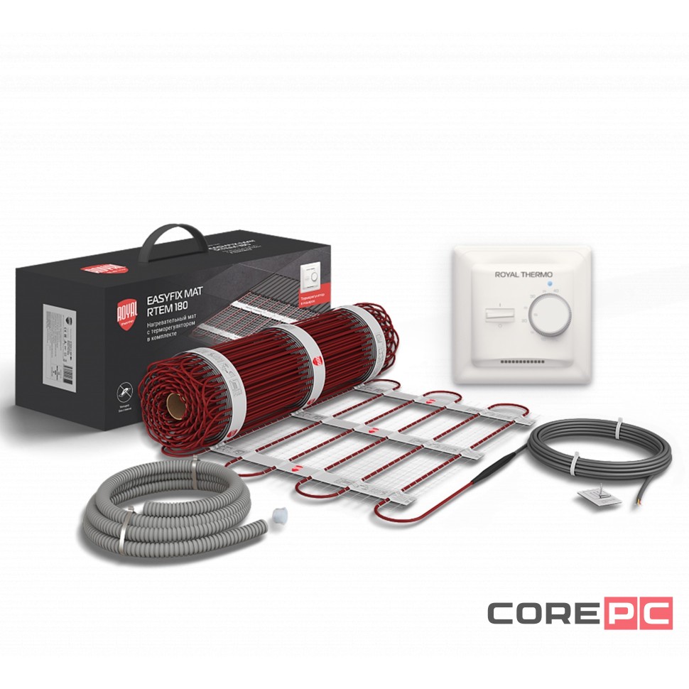Комплект теплого пола Royal Thermo EasyFix Mat RTEM 2-180-3 с терморегулятором Basic
