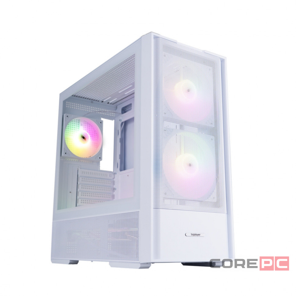 Компьютерный корпус 1STPLAYER AU7 ARGB White (AU7-WH-2FA7-14-W-2FA7R-W-1FA7-W)