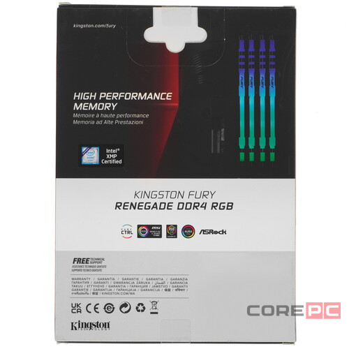 Оперативная память 16 Gb 4000 MHz Kingston FURY Renegade RGB (KF440C19RBAK2/16)