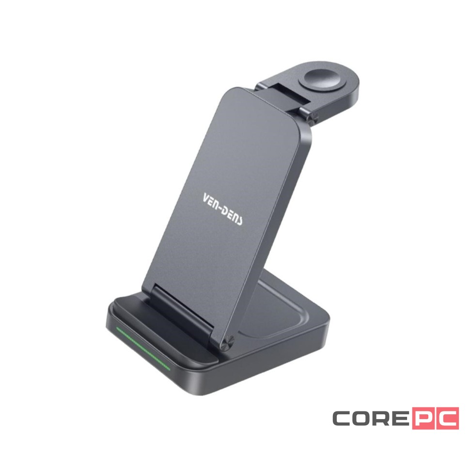 Беспроводное зарядное устройство 3в1 Ven-Dens WLC015 черное