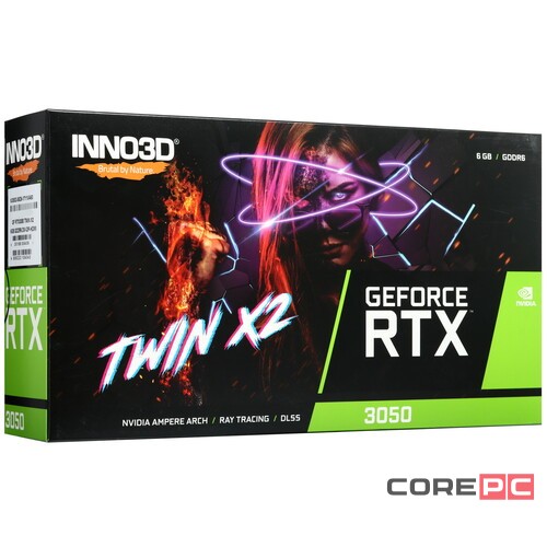 Видеокарта INNO3D (N30502-06D6-1711VA60) GeForce RTX 3050 6GB TWIN X2