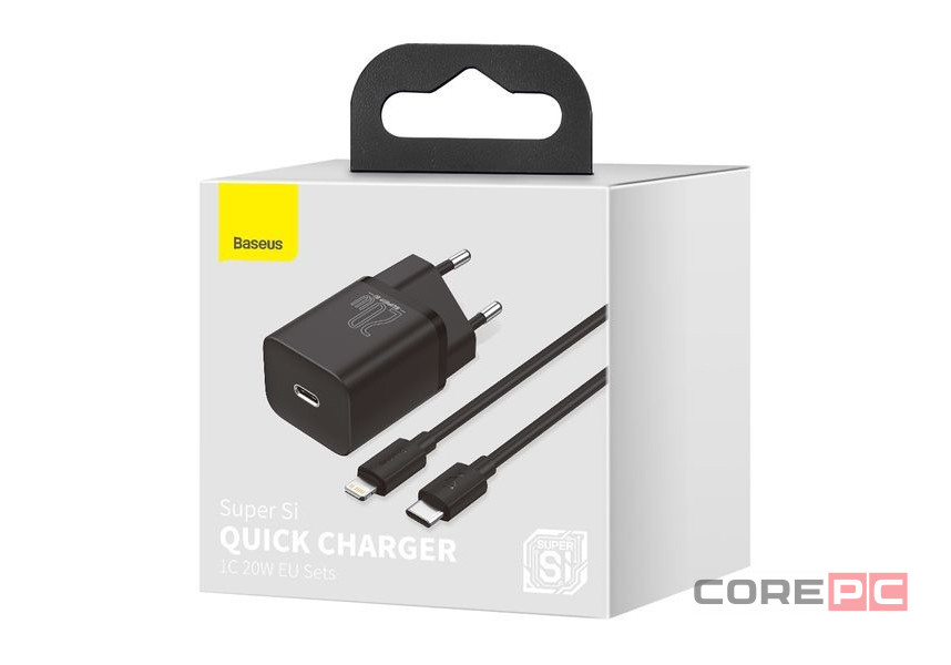 Сетевое зар. устр. Baseus Super Si 1C кабель Lightning 20W TZCCSUP-B01 черное