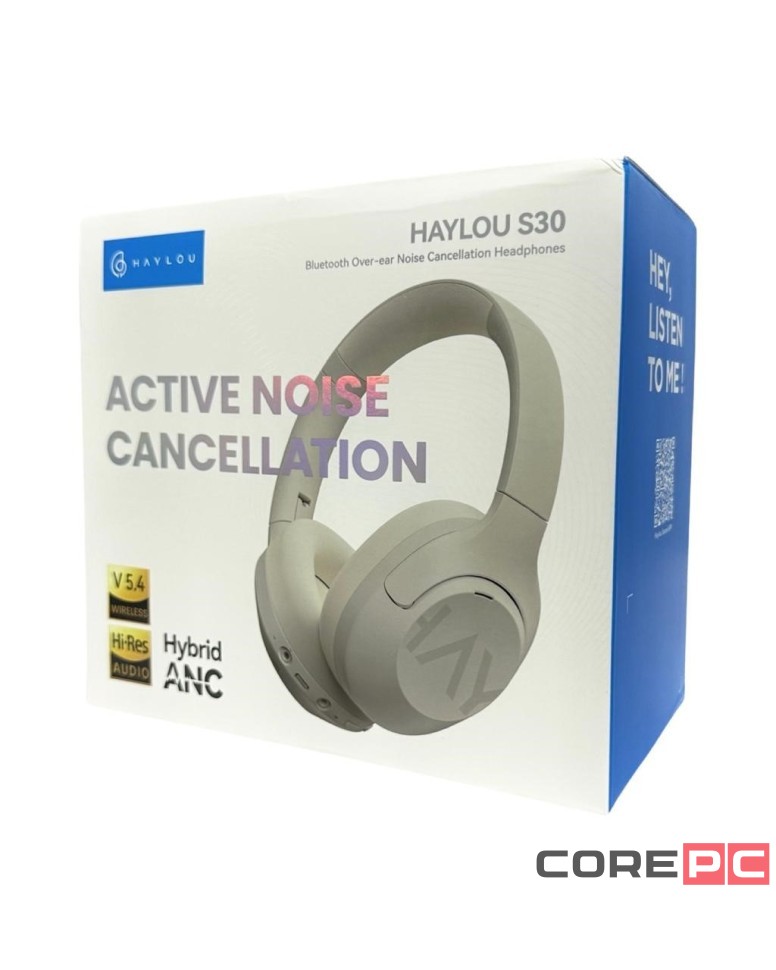 Стереонаушники Bluetooth полноразмерные Haylou S30 ANC белые