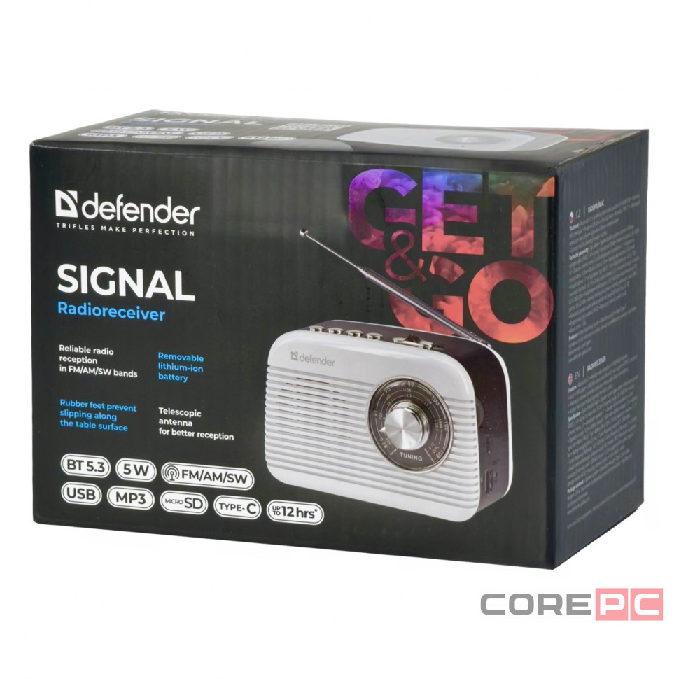Портативный радиоприемник Defender Signal серый