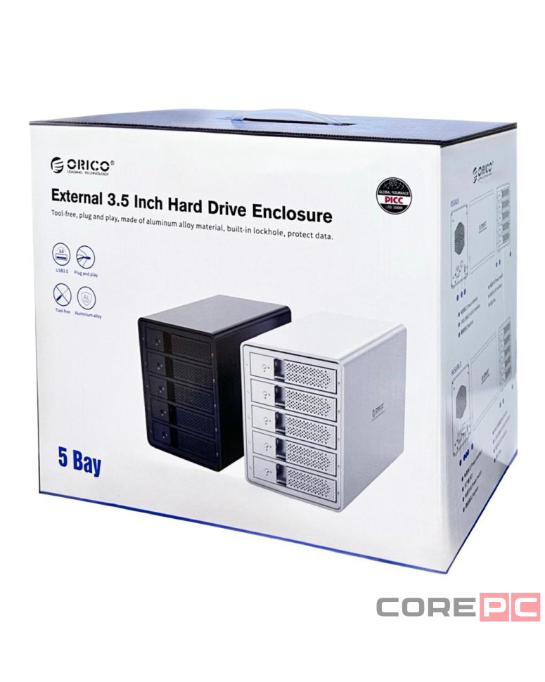 Док-станция для 5 HDD Orico 9558RU3 5Gbps USB3.0 Type-B черная