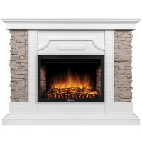 Каминокомплект: Очаг Electrolux EFP/P-2520LS N, портал Florida 25 белый, серый