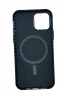 Чехол-накладка PiBlue Magentic Series Magsafe для Apple iPhone 14 Pro (карбоновый в полоску черно-серый)